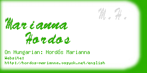 marianna hordos business card