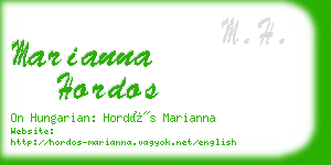 marianna hordos business card